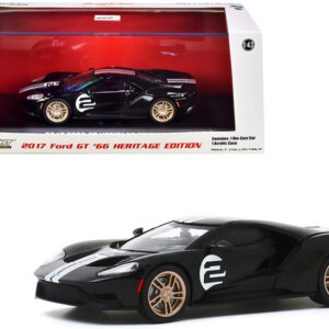2017 Ford GT #2 '66 Heritage Edition Black with Silver Stripes (First Legally Resold 2017 Ford GT) "Barrett-Jackson Auction" (Las Vegas 2019) 1/43 Diecast Model Car by Greenlight
