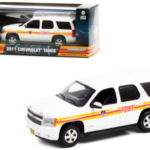 2011 Chevrolet Tahoe White with Stripes FDNY "Fire Department City of New York" 1/43 Diecast Model Car by Greenlight