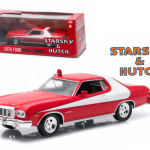 1976 Ford Gran Torino Red with White Stripe "Starsky and Hutch" (1975-1979) TV Series 1/43 Diecast Model Car by Greenlight