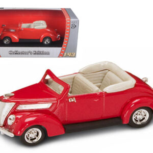 1937 Ford V8 Convertible Red 1/43 Diecast Car by Road Signature