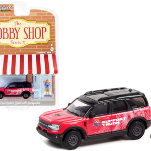 2021 Ford Bronco Sport Pink and Black "Off-Roadeo Adventure Support Truck" with Backpacker Figurine "The Hobby Shop" Series 11 1/64 Diecast Model Car by Greenlight