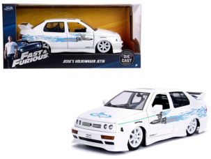 Jesse's Volkswagen Jetta White with Graphics Fast & Furious Movie 1/24 Diecast Model Car by Jada
