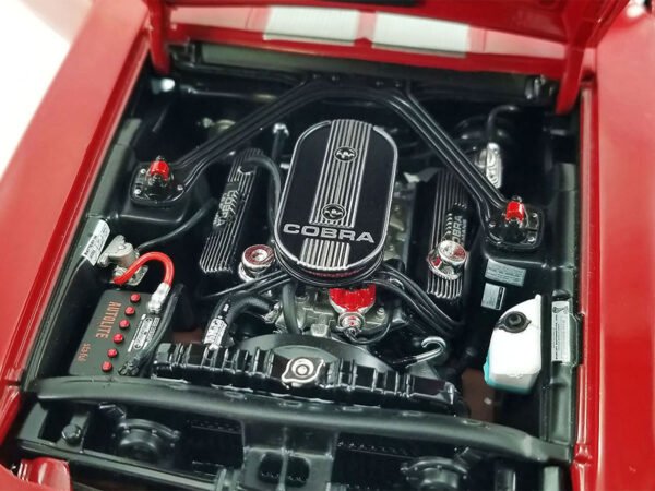 1968 Ford Mustang Shelby GT500 KR Restomod Candy Apple Red with Silver Metallic Stripes "New School" Limited Edition to 1254 pieces Worldwide 1/18 Diecast Model Car by ACME