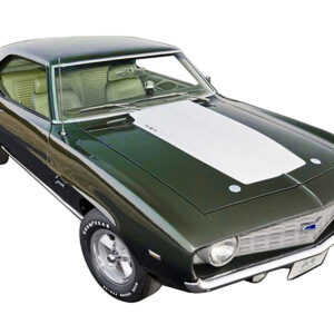 1969 Chevrolet Copo Camaro Dark Green Metallic with White Hood and Green Interior "Built by Dick Harrell" Limited Edition to 864 pieces Worldwide 1/18 Diecast Model Car by ACME