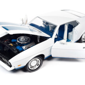 1972 Ford Mustang Sprint White with Blue Stripes "Class of 1972" "American Muscle" Series 1/18 Diecast Model Car by Auto World