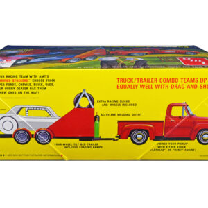Skill 2 Model 1953 Ford Pickup Truck with "Modified Stocker" Hauler "Gulf Oil" 1/25 Scale Model by AMT