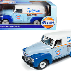 1948 Chevrolet Panel Delivery Truck "Gulf Oil" Limited Edition to 1002 pieces Worldwide 1/18 Diecast Model Car by Auto World