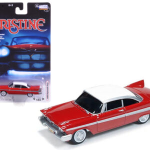 1958 Plymouth Fury Red with White Top "Christine" (1983) Movie 1/64 Diecast Model Car by Auto World