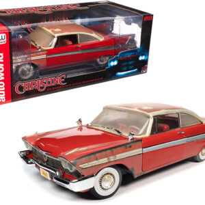 1958 Plymouth Fury Partially Restored Version "Christine" (1983) Movie 1/18 Diecast Model Car by Auto World