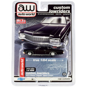 1970 Chevrolet Impala Sport Coupe Black "Custom Lowriders" Limited Edition to 4800 pieces Worldwide 1/64 Diecast Model Car by Auto World