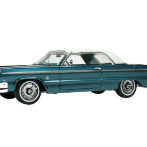 1964 Chevrolet Impala Lagoon Aqua Blue Metallic with Blue Interior and White Top Limited Edition to 200 pieces Worldwide 1/43 Model Car by Goldvarg Collection