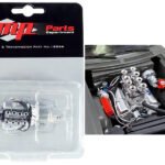 Injected 383 Small Block Engine and Transmission Replica from "1970 Chevrolet Nova Destroyer" 1/18 Scale Model by GMP