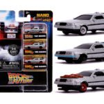 "Back to the Future" Time Machine 3 piece Set "Nano Hollywood Rides" Diecast Model Cars by Jada