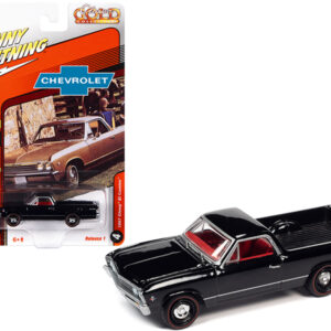 1967 Chevrolet El Camino Tuxedo Black with Red Interior "Classic Gold Collection" Series Limited Edition to 11652 pieces Worldwide 1/64 Diecast Model Car by Johnny Lightning