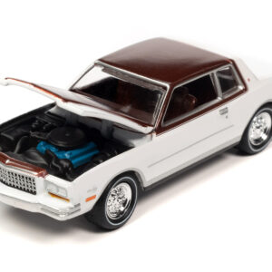 1980 Chevrolet Monte Carlo White and Dark Claret Brown Metallic Top and Hood Limited Edition to 3508 pieces Worldwide "OK Used Cars" 2023 Series 1/64 Diecast Model Car by Johnny Lightning