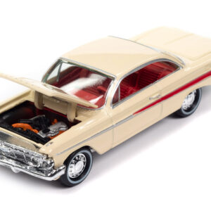 1961 Chevrolet Impala SS 409 Coronna Cream with Red Stripes and Interior "Classic Gold Collection" 2023 Release 2 Limited Edition to 3172 pieces Worldwide 1/64 Diecast Model Car by Johnny Lightning