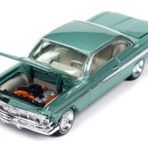 1961 Chevrolet Impala SS 409 Arbor Green Metallic with Light Green Interior "Classic Gold Collection" 2023 Release 2 Limited Edition to 3172 pieces Worldwide 1/64 Diecast Model Car by Johnny Lightning