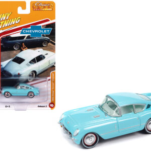1954 Chevrolet Corvair Concept Car Sky Blue with Light Blue Interior "Classic Gold Collection" 2023 Release 2 Limited Edition to 2500 pieces Worldwide 1/64 Diecast Model Car by Johnny Lightning