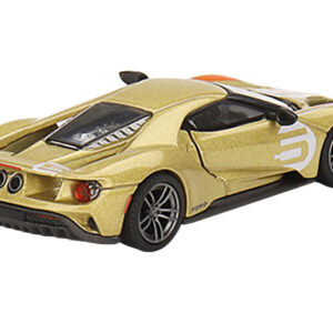 Ford GT #5 "Holman Moody Heritage Edition" Gold Metallic with Red Accents Limited Edition to 1800 pieces Worldwide 1/64 Diecast Model Car by True Scale Miniatures