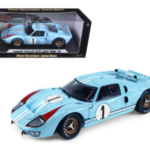 1966 Ford GT 40 MK II RHD (Right Hand Drive) #1 Light Blue Miles - Hulme Le Mans 1/18 Diecast Model Car by Shelby Collectibles