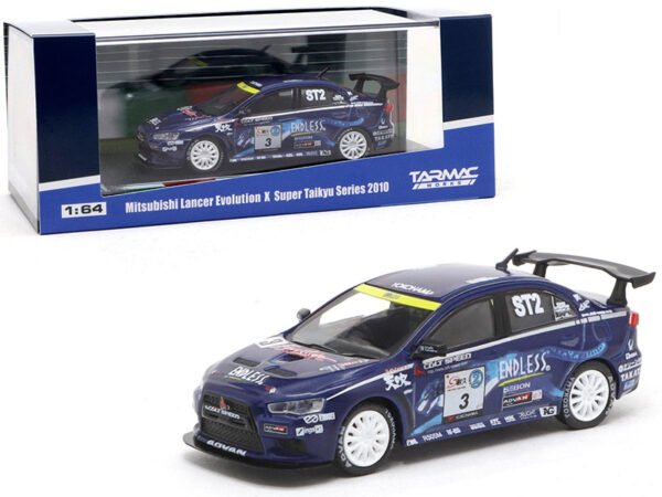 Mitsubishi Lancer Evolution X #3 Mineo / Murata / Yamauchi "Super Taikyu" Series (2010) 1/64 Diecast Model Car by Tarmac Works