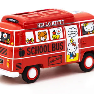 Volkswagen Type II (T2) Van Red "Hello Kitty Capsule School Bus" "Collab64" Series 1/64 Diecast Model Car by Schuco & Tarmac Works