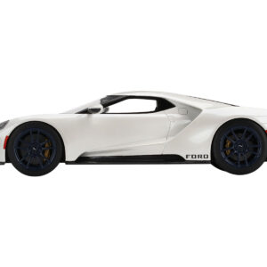 Ford GT "1964 Prototype Heritage Edition" White with Dark Blue Hood and Stripe 1/18 Model Car by Top Speed