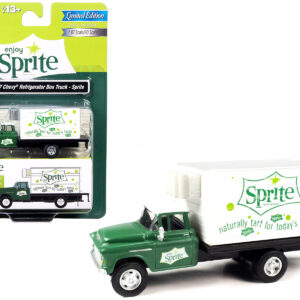1957 Chevrolet Refrigerated Box Truck Green with White Top "Sprite" 1/87 (HO) Scale Model by Classic Metal Works