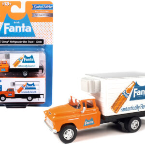 1957 Chevrolet Refrigerated Box Truck Orange with White Top "Fanta" 1/87 (HO) Scale Model by Classic Metal Works