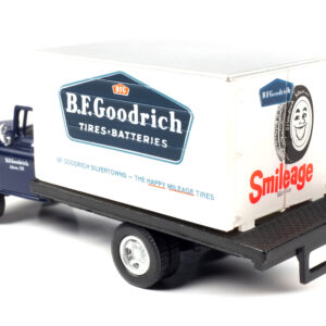 1957 Chevrolet Box Truck Dark Blue with White Top "BFGoodrich" 1/87 (HO) Scale Model by Classic Metal Works