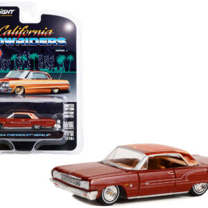 1964 Chevrolet Impala Copper Brown Metallic with Graphics "California Lowriders" Series 2 1/64 Diecast Model Car by Greenlight