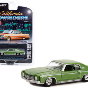 1970 Chevrolet Monte Carlo Green Metallic with Green Interior "California Lowriders" Series 2 1/64 Diecast Model Car by Greenlight