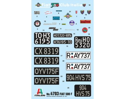 4703 FIAT 500 Decal Defno bordini