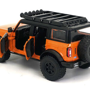 2021 Ford Bronco Orange with Black Stripes and Roof Rack "Just Trucks" Series 1/24 Diecast Model Car by Jada