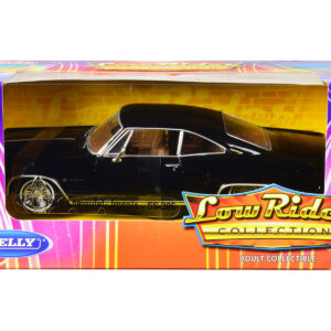 1965 Chevrolet Impala SS 396 Lowrider Black with Brown Interior "Low Rider Collection" 1/24 Diecast Model Car by Welly