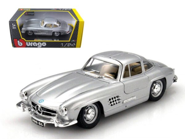 1954 Mercedes Benz 300 SL Gullwing Silver 1/24 Diecast Model Car by Bburago