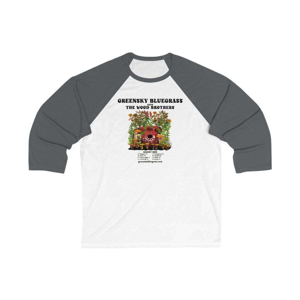 Greensky Bluegrass & The Wood Brothers Unisex 3/4 Sleeve Baseball Tee - Image 4