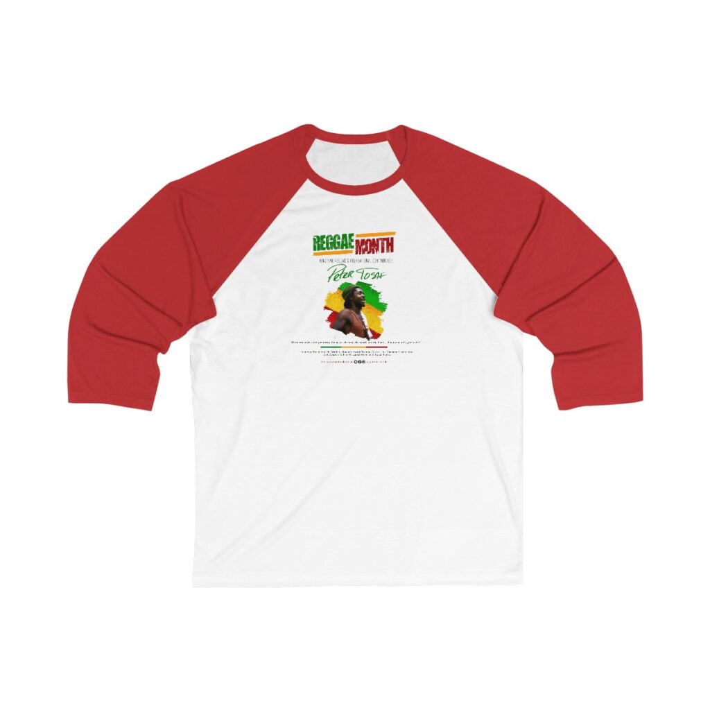 Peter Tosh Unisex 3/4 Sleeve Baseball Tee - Image 2