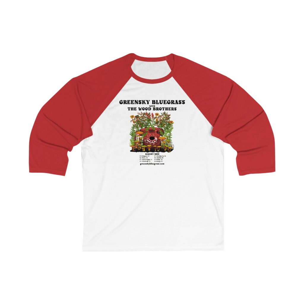 Greensky Bluegrass & The Wood Brothers Unisex 3/4 Sleeve Baseball Tee - Image 5