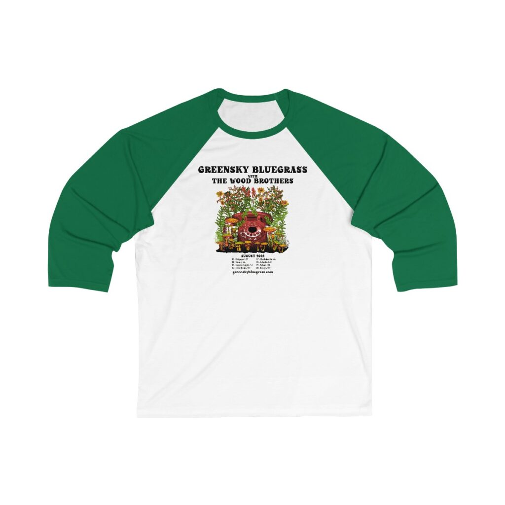 Greensky Bluegrass & The Wood Brothers Unisex 3/4 Sleeve Baseball Tee - Image 2