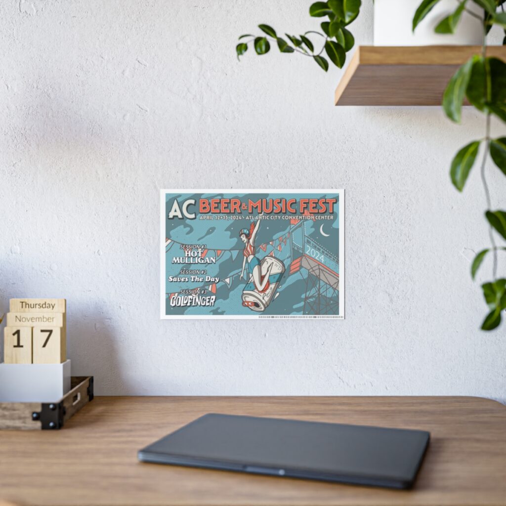 Atlantic City Beer & Music Festival Featuring Hot Mulligan, Free Throw, Just Friends, Saves The Day, and Goldfinger Gloss Posters - Image 2