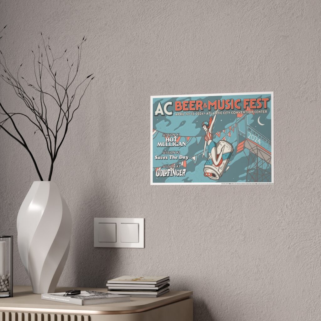 Atlantic City Beer & Music Festival Featuring Hot Mulligan, Free Throw, Just Friends, Saves The Day, and Goldfinger Gloss Posters - Image 3