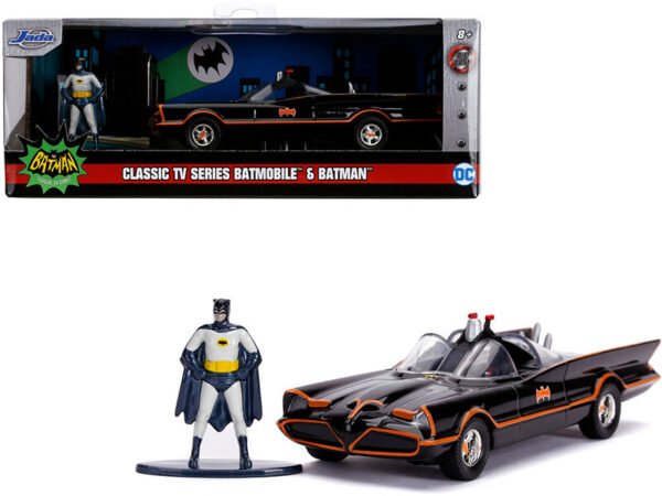 1966 Batmobile With Diecast Batman Figurine Batman" (1966-1968) Classic Tv Series ""Dc Comics"" ""Hollywood Rides"" Series 1/32 Diecast Model Car By Jada""" - Image 2