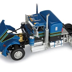 Kenworth W900A with Sleeper and 40' Vintage Trailer "John Wayne: Comic Edition" Blue with Black Stripes 1/64 Diecast Model by DCP/First Gear
