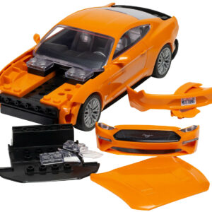 Skill 1 Model Kit Ford Mustang GT Orange Snap Together Model by Airfix Quickbuild