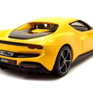 Ferrari 296 GTB Yellow "Race + Play" Series 1/18 Diecast Model Car by Bburago