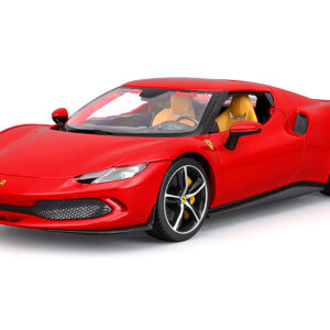 Ferrari 296 GTB Red "Race + Play" Series 1/18 Diecast Model Car by Bburago