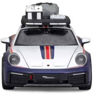 Porsche 911 Dakar #953 "Roughroads Porsche" Blue and White with Stripes and Roof Rack "Race" Series 1/24 Diecast Model Car by Bburago