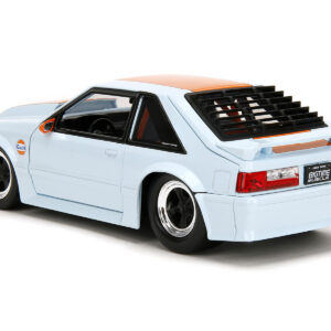 1989 Ford Mustang GT "Gulf Oil" Light Blue with Orange Stripe "Bigtime Muscle" Series 1/24 Diecast Model Car by Jada