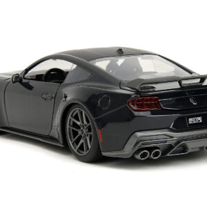 2024 Ford Mustang Dark House Black Metallic with Matt Black Hood and Top "Bigtime Muscle" Series 1/24 Diecast Model Car by Jada